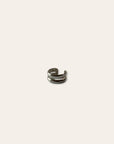 925 Sterling Silver Chunky Double Band Ear Cuff | No Piercing Needed Stacked Earring
