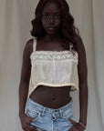 Vintage 1920s Silk & Lace Tank Top | Flapper Era Sleeveless Camisole