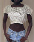 Vintage Edwardian Crochet Bodice Top