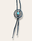 Vintage Navajo Sterling and Turquoise Bolo Tie
