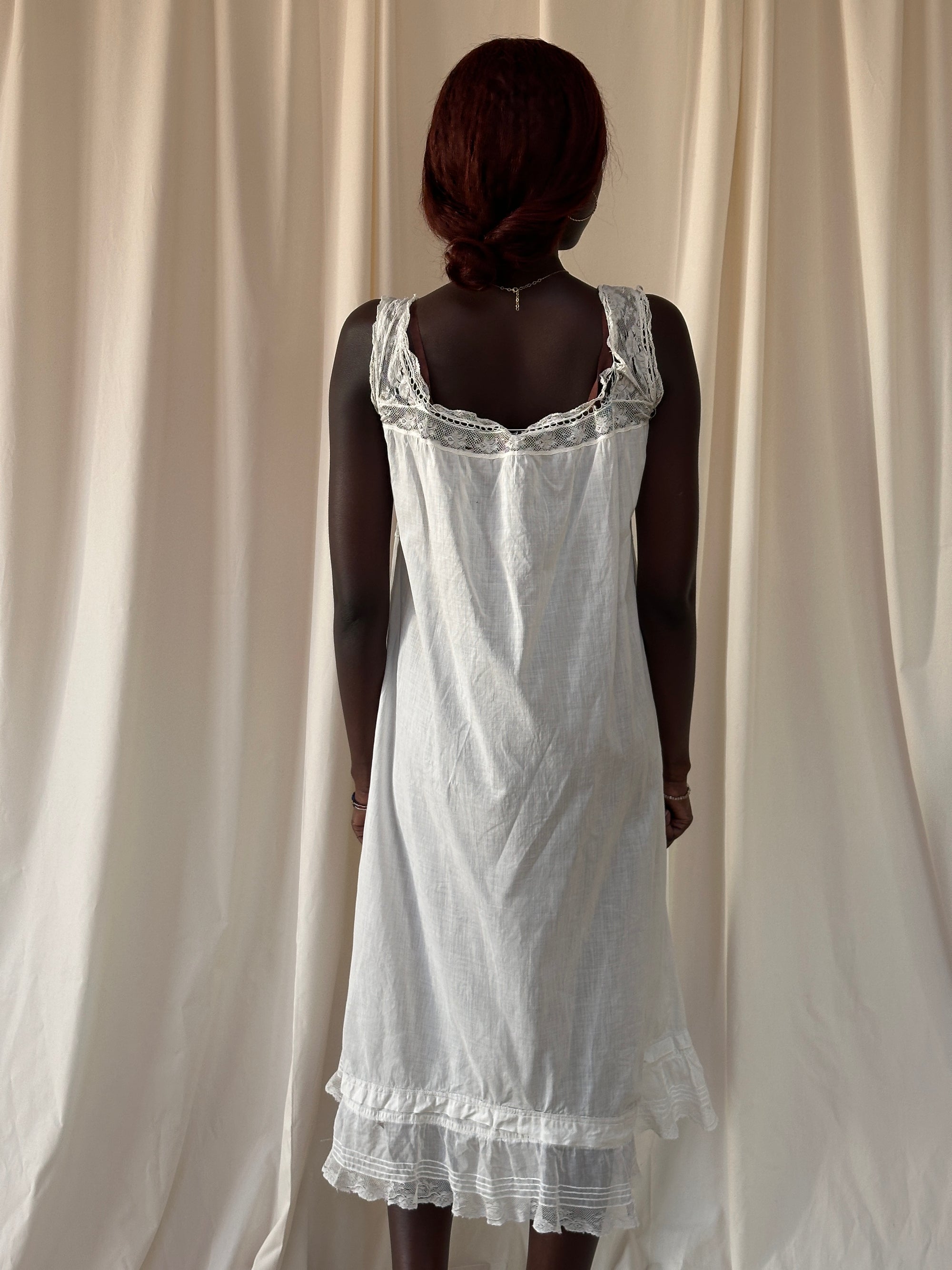 Vintage 1900’s Cotton & Lace Gauze Cotton Dress