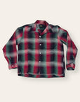 Vintage 1960’s Rayon Shadow Plaid Mended Shirt