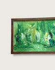 Vintage 1960s Mid-Century Modern Abstract Bar Scene Panoramic Painting | MCM Signed B. Gregor 1965