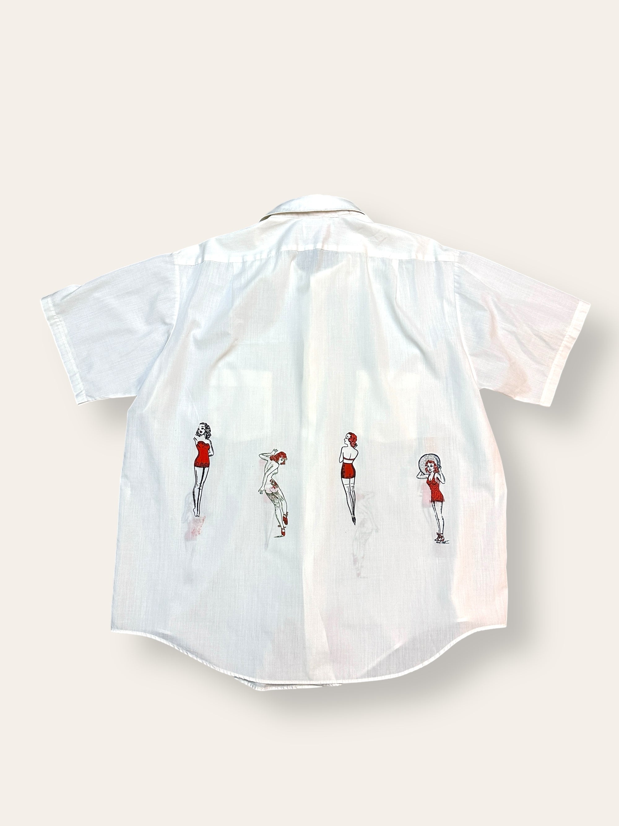 Vintage 1940’s Pin-up Transfers 70’s Towncraft Button Down Shirt