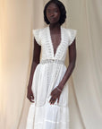Vintage Edwardian “Deep V” Gauze Cotton Eyelet Dress
