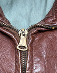 Vintage 1940s Horsehide Leather Jacket | Half Belt Leather Jacket