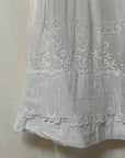 Vintage 1900s Antique Edwardian White Embroidered Cotton Lawn Dress | Hand Embroidered Lace Heirloom Tea Dress