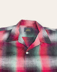 Vintage 1960’s Rayon Shadow Plaid Mended Shirt