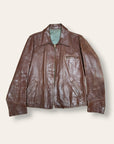Vintage 1940s Horsehide Leather Jacket | Half Belt Leather Jacket