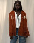 Vintage 1940’s Bull Chain Stitch Suede Fringe Western Jacket