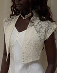 Vintage 1940s–1950s Lace & Tulle Bolero Top | Sheer Evening Shrug
