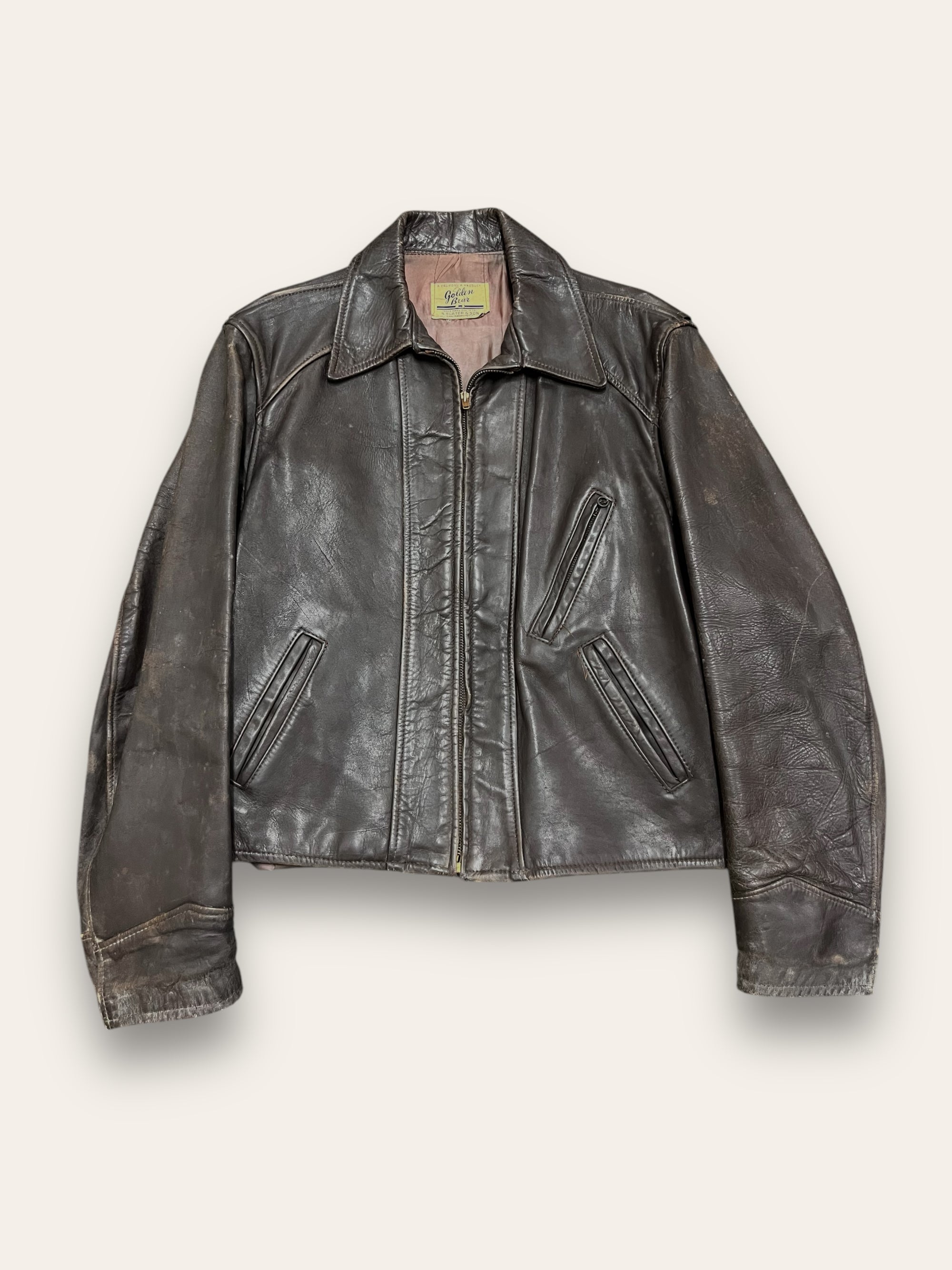Vintage 1950’s Golden Bear Horsehide Leather Jacket
