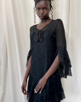 Vintage 1920’s Sheer Chiffon & Lave Layered Flapper Dress