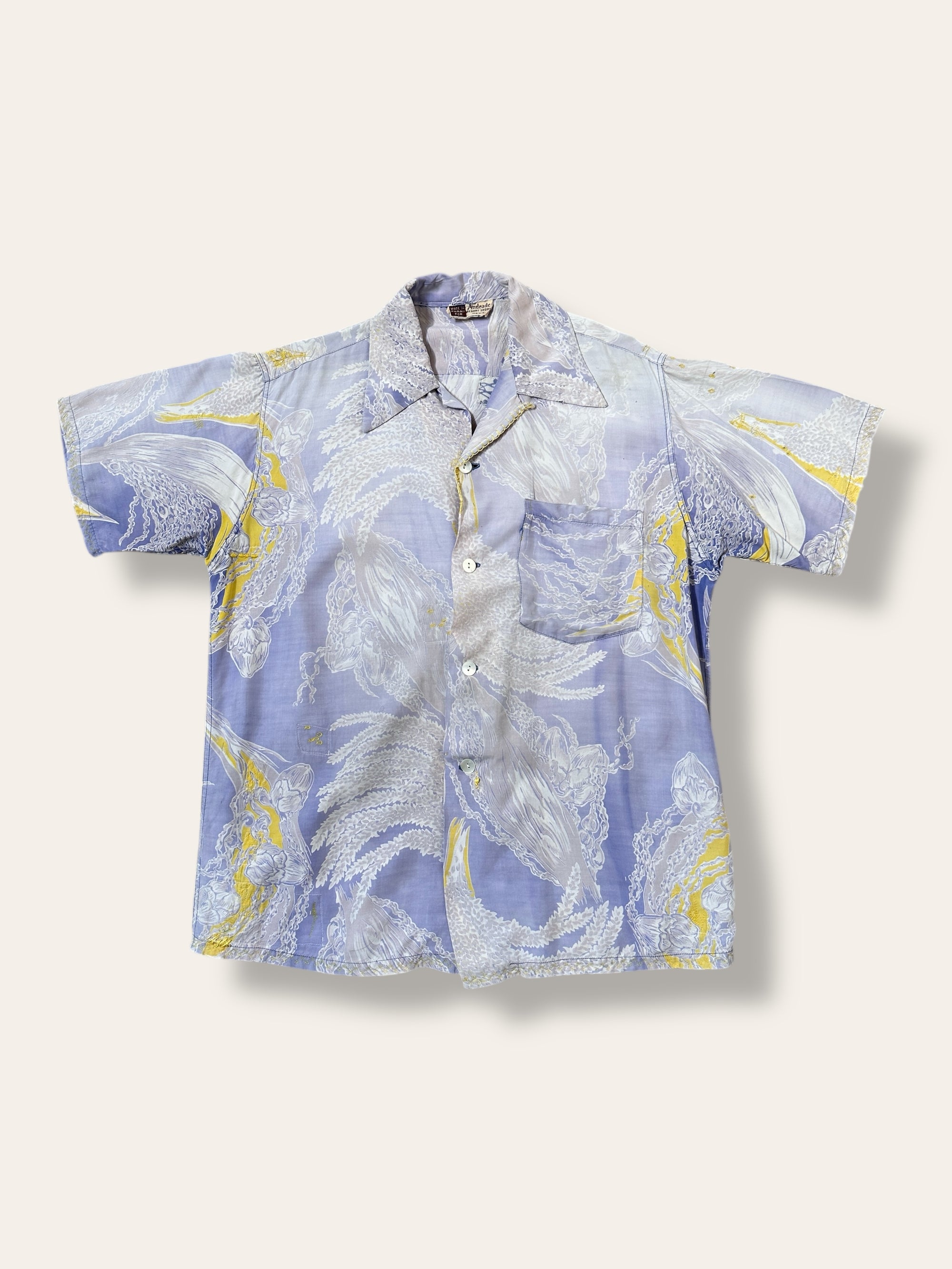 Vintage 1950’s Mended Andrade Hawaiian Shirt