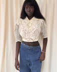 Vintage Edwardian Ivory Lace Tatting Blouse