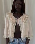 Vintage 1930s Silk & Lace Bed Jacket | Silk Lingerie Top