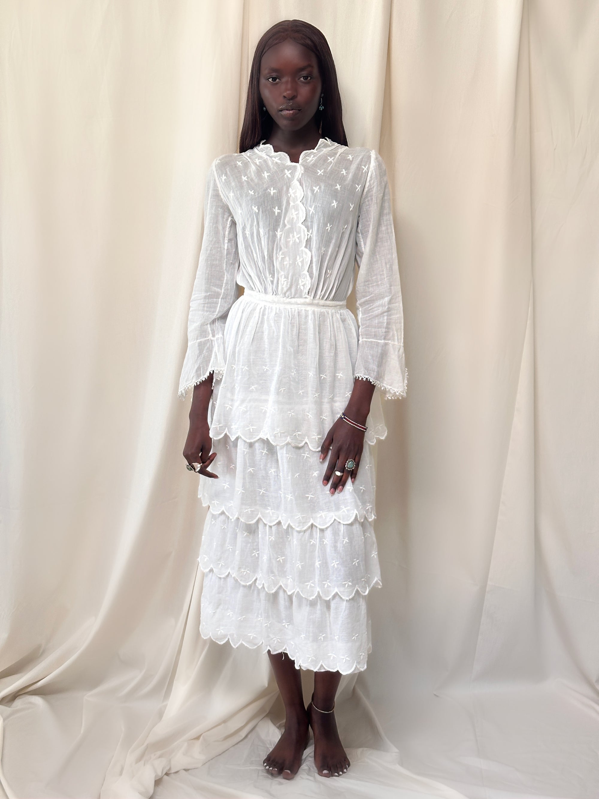 Vintage Early 1900’s Edwardian Tiered Lawn Dress