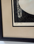 Vintage MCM Yamada Signed Edition 1/10 “REST” | Framed Japanese Sosaku-Hanga Woodblock Print Mid Century Art