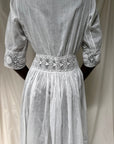 Vintage Edwardian White Cotton Eyelet Dress