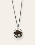 Vintage Buffalo Nickel Bison Cut-Out Necklace | Sterling Silver Adjustable Chain