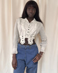 Vintage Edwardian Striped Gauze Blouse
