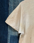 Vintage 1940’s Hanes Distressed Cotton T-Shirt | Heritage Blank Antique White Undershirt