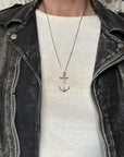 Vintage Sterling Silver Anchor Necklace | Nautical 925 Silver Pendant