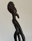 Vintage 1960s Mid-Century Modern Makonde Shetani Spirit Sculpture | Hand-Carved African Blackwood (Mpingo Ebony)