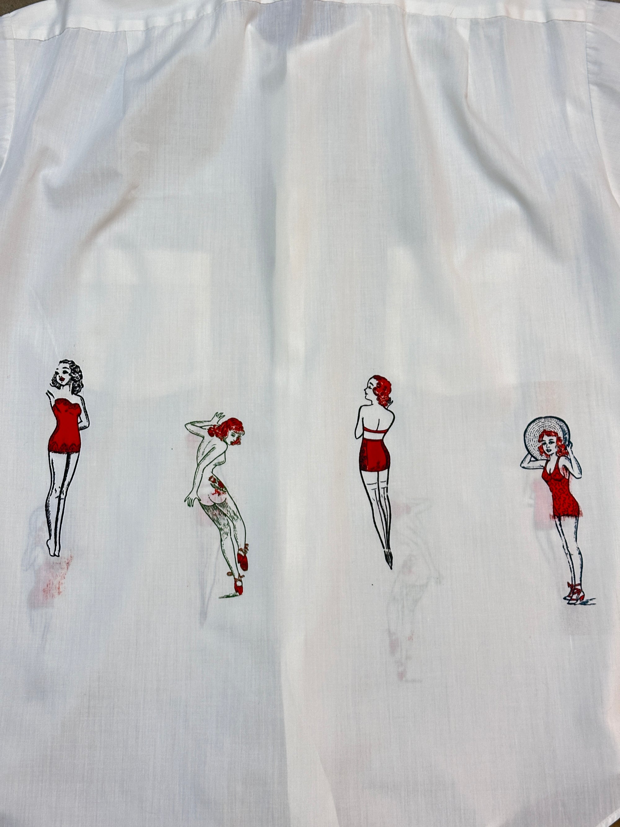 Vintage 1940’s Pin-up Transfers 70’s Towncraft Button Down Shirt