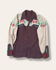 Vintage 1940’s Cactus Flower Embroidery Western Shirt