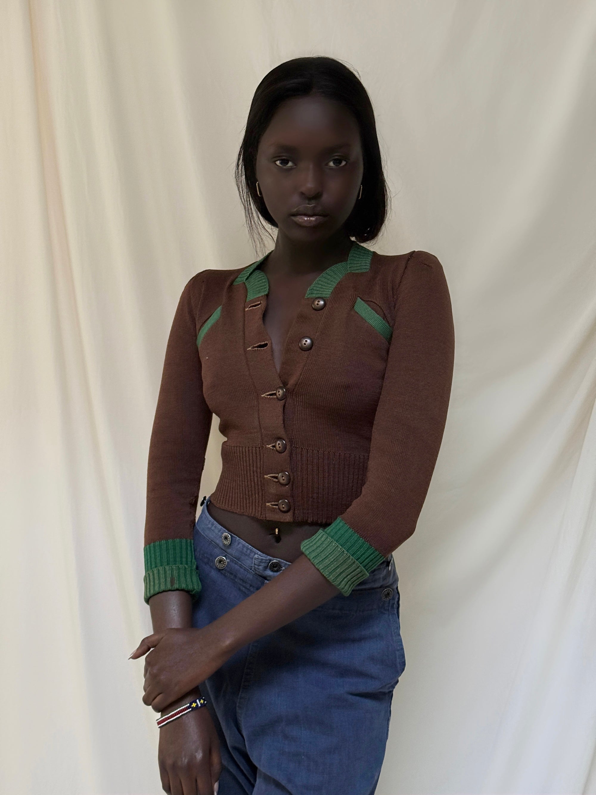 Vintage 1940’s Hilltoppers M.C. Wool Cardigan Sweater