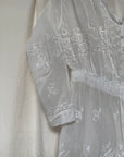 Vintage 1900s Antique Edwardian White Embroidered Cotton Lawn Dress | Hand Embroidered Lace Heirloom Tea Dress