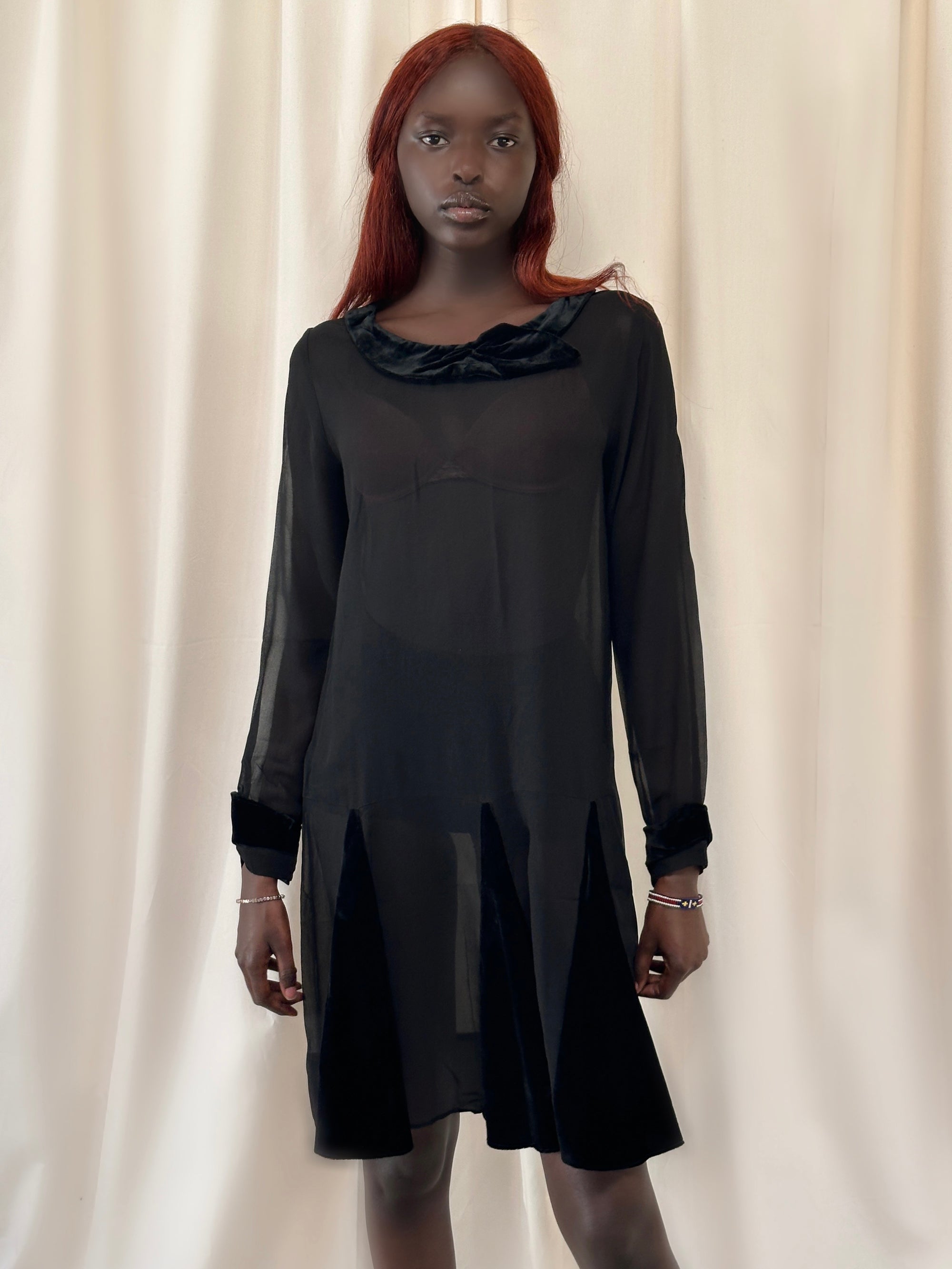 Vintage 1920’s Chiffon & Velvet Flapper Dress