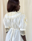 Antique 1900s Nightgown | Edwardian Lace Cotton Dress | Romantic Heirloom Dress