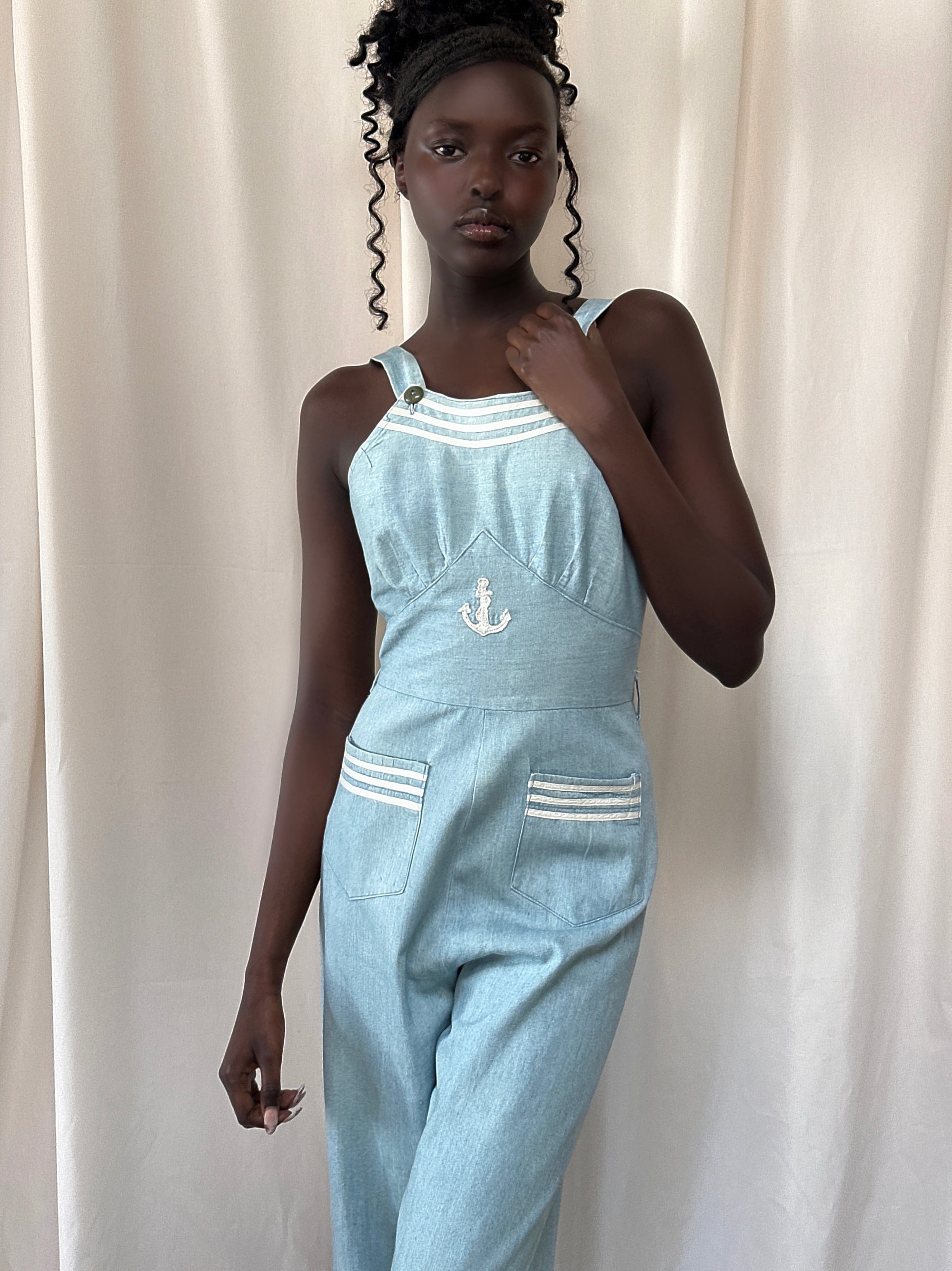 Vintage 1930’s Embellished Twill Jumpsuit