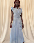 Vintage 1930’s Blue Soutache Sheer Chiffon Dress