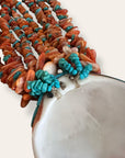 Vintage Santo Domingo Turquoise Spiny Oyster Shell Necklace
