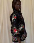 Vintage 1920’s Chinese Silk Jacket | Antique Hand Embroidery Crane Floral Motif Silk