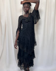 Vintage 1920’s Sheer Chiffon & Lave Layered Flapper Dress