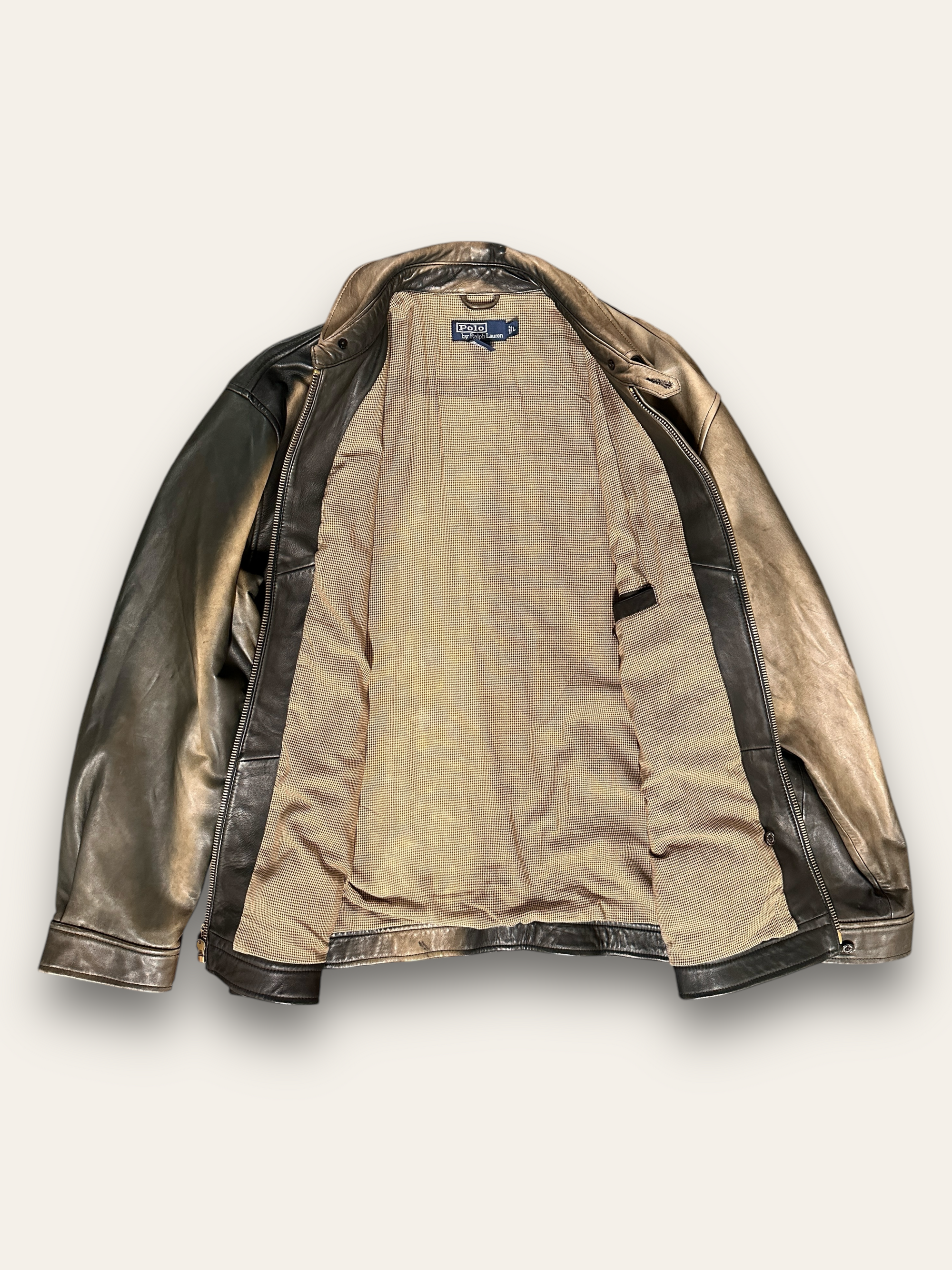 Vintage 1990’s Sun Faded Ralph Lauren Polo Leather Jacket