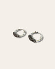 925 Sterling Silver Rope Twist Mini Endless Hoops | Silver Huggies hoop Earrings