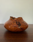 Vintage Signed Handcrafted Fir Burl Wood Bowl | Live Edge Natural Art Turned Vessel