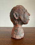 Vintage Modernist Terracotta Head Sculpture | Expressionist Bust Art | Mid Century Studio Pottery Portrait