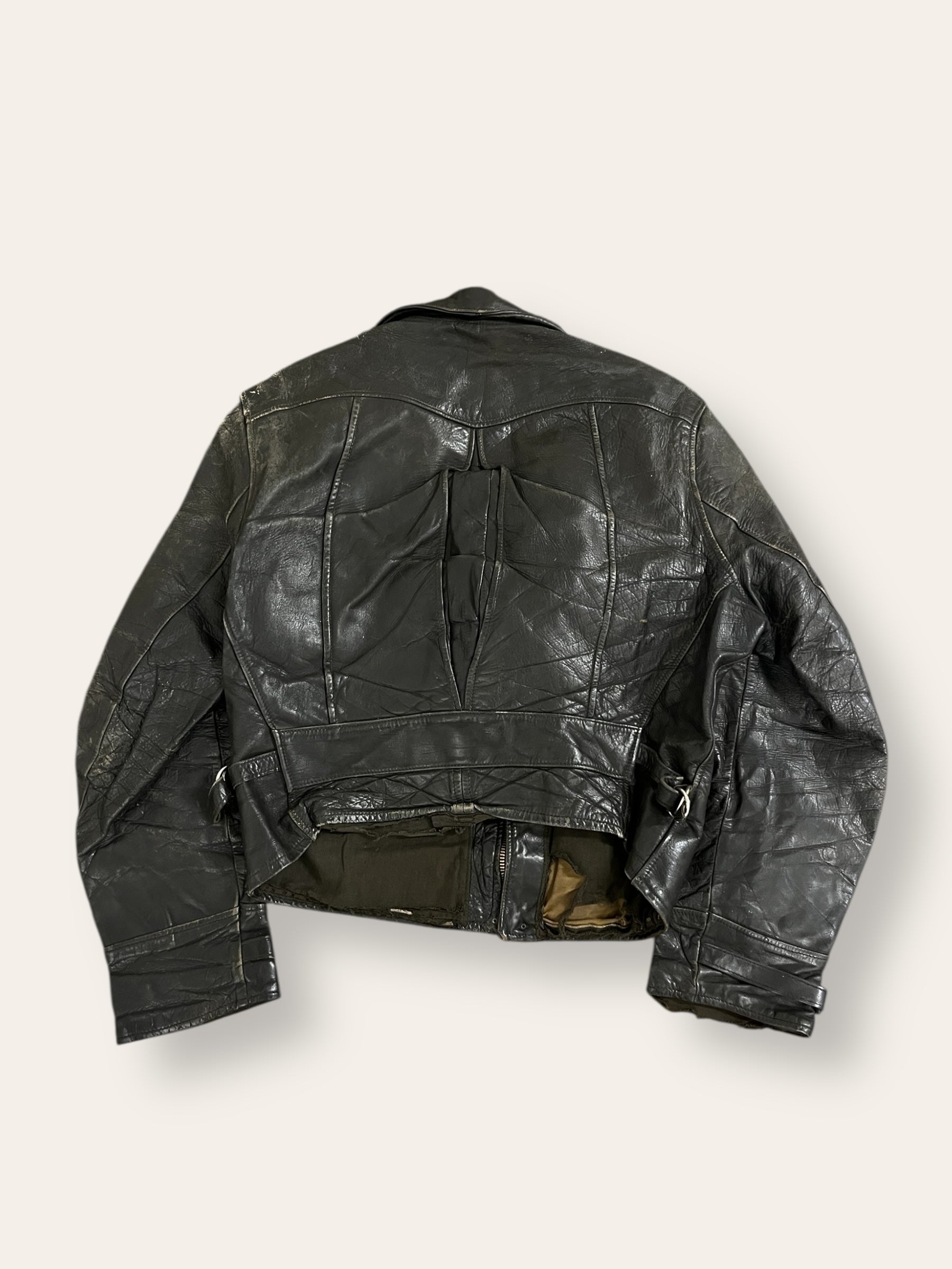 Vintage 1930's Simmons Bilt D Pocket Horsehide Leather Jacket Sz