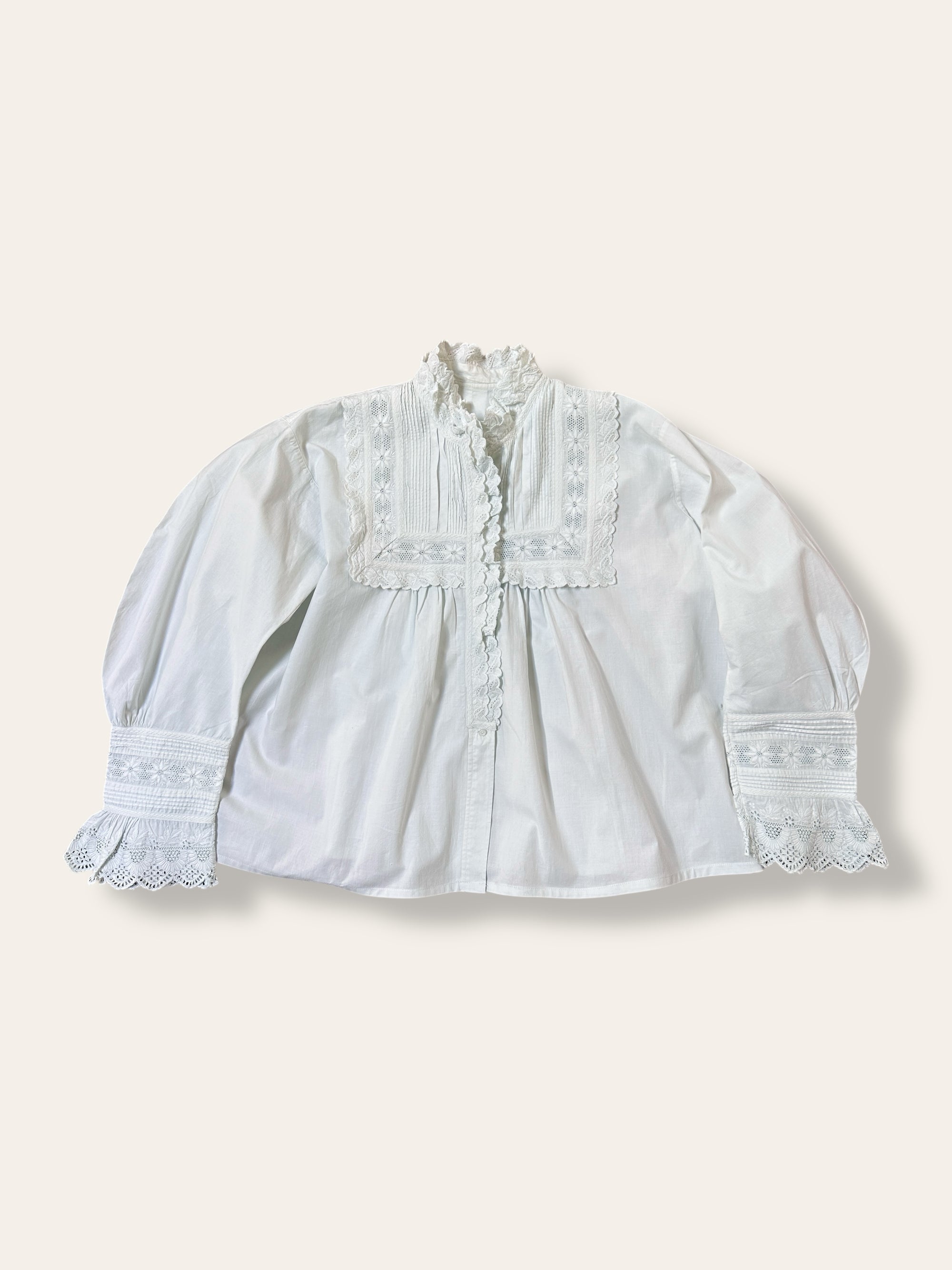 Vintage Edwardian Antique Lace Trim Blouse