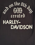 Vintage 1980s Harley-Davidson "8th Day God Created Harley" Old English T-Shirt | Mathews Des Moines 60s Logo Harley Tee