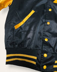 Vintage 1950s Fraternity Navy & Gold Satin Varsity Jacket | Snake Letterman Coat