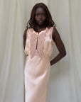 Vintage 1930’s Silk Rayon Bias Cut Lace Slip Dress | Old Hollywood Glamour Keyhole Silk Nightgown