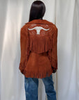 Vintage 1940’s Bull Chain Stitch Suede Fringe Western Jacket