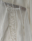 Antique Edwardian Romantic White Gauze Cotton Blouse | Vintage Sheer Top With Pom-Pom Tassels